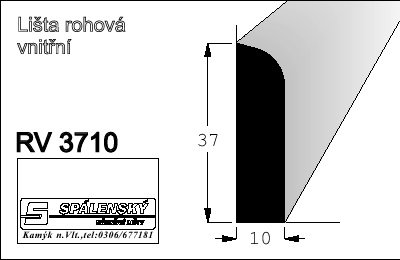 Lišta RV3710 nastav.smrk 2400 mm